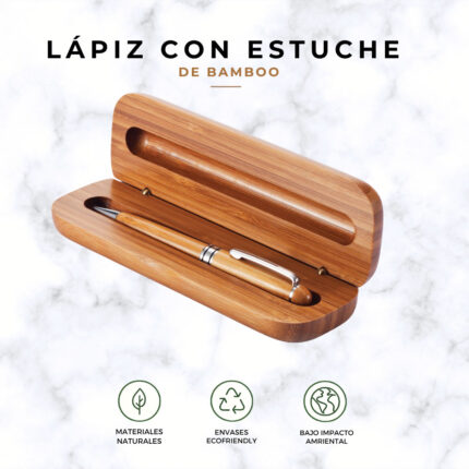 LÁPIZ CON ESTUCHE DE BAMBÚ